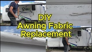 CF20 DIY RV Patio Awning Fabric Replacement leaveshade Part 1 [upl. by Aldas]