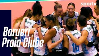 BARUERI 2 X 3 PRAIA CLUBE  MELHORES MOMENTOS  SUPERLIGA FEMININA DE VÔLEI  sportv [upl. by Toland754]