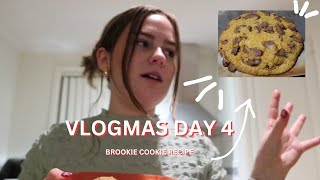 VLOGMAS DAY 4  Brookie Cookie Recipe [upl. by Brittni]