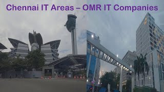 Chennai IT Area OMR Navalur  SIPCOT IT Park  Siruseri  Buildings  Hotels  IT Companies [upl. by Aber]