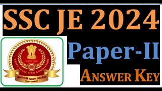 SSC JE ANSWER KEY TIERII 2024 answerkey answerkey2024 juniorengineerelectrical tier2 [upl. by Paulette802]