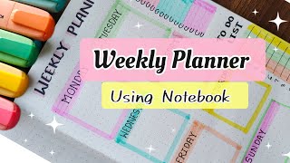 Planner 2024  Weekly Planner Ideas using Notebook [upl. by Akinahs]