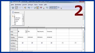 02 OpenOffice Base Eine Abfrage erstellen [upl. by Mosera]