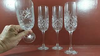 Vintage Set of 4 Lead Tall Crystal Champagne Flute Glasses [upl. by Aivan]