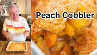 Easy Peach Cobbler  Cooking With Sandy [upl. by Ecnerrat]