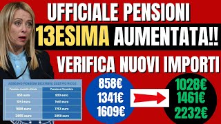 PENSIONI 2023 TUTTE LE TREDICESIME AUMENTATE DELL81 NETTO VERIFICA IMPORTI CON TABELLE [upl. by Vareck249]