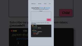 Using CSS Position Properties to Positioning Child Within Parent Div css coding shorts cssshorts [upl. by Ahsinev]