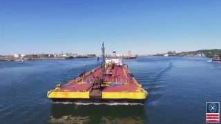 Drone footage Tugboats tankers glide through the Kill Van Kull [upl. by Dihsar]