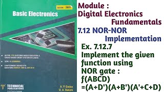 DigitalElectronicsFundamentals ImplementTheGivenFunctionUsing NOR Gate fABCDADABACD [upl. by Nosro]