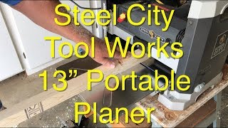 13quot Planer Steel City Tool Works Model 40200  Review amp Operation [upl. by Aninnaig964]