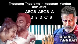 Thaarame Thaarame  Kadaram Kondan Song Piano Cover Version WITH NOTES  AJ Shangarjan [upl. by Einnim]