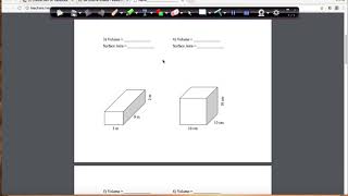 Volume and Surface Area Worksheet HW [upl. by Adnomal]