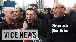 AntiIslamist Riots in Germany Hooligans Against Salafists [upl. by Ecinahc]