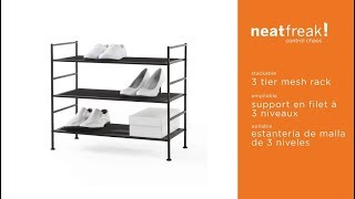 5031 neatfreak 3Tier Metal Mesh Shelf Shoe Rack assembly instructions [upl. by Itsyrk]