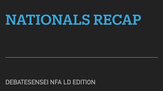 The National Tournament Recap DebateSensei NFALD S1E26 [upl. by Mascia]