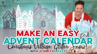 DIY Advent Calendar Village  Cricut Christmas Project  Easy Papercraft Holiday Decor [upl. by Scherle810]