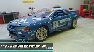 NISSAN SKYLINE GT R R32 CALSONIC 1 1991 KYOSHO 118 [upl. by Flo]