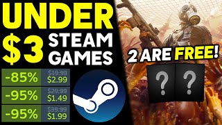 10 AWESOME STEAM GAME DEALS UNDER 3  2 ARE FREE  SUPER CHEAP PC GAMES [upl. by Dnaletak]