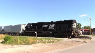 NS 48D with NS 1824 at Rossville Avenue  NS 1090 in the NS Yard in Frankfort Indiana [upl. by Onifur]