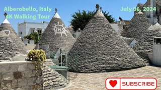 4K Alberobello Italy  Walking Tour  July 06 2024 [upl. by Polky974]