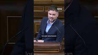 Rufián tras pronunciar varios anglicismos quot¿Les suenan lo usanquot [upl. by Brenza391]