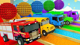 Bingo Song  School bus Fire truck Name the colors of the trucksBaby Nursery Rhymes amp Kids Songs [upl. by Leen920]