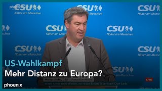 CSUPressekonferenz nach Klausur des Parteivorstands mit ua dem Parteivorsitzenden Markus Söder [upl. by Adnirim]