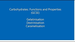 Carbohydrates Functions and Properties of Food GCSE [upl. by Elana577]