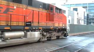 BNSF Daygo Manifest MSDGBAR123 in Downtown San Diego [upl. by Lrigybab]