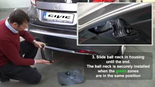 Honda Civic 2013  Mount and demount detachable trailer hitch [upl. by Yerbua]