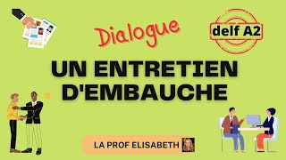 Un entretien dembauche en français Dialogues pour le DELF A2 FLE [upl. by Welker639]