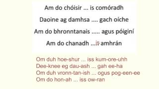 Merry Christmas Everyone Snow is falling as Gaeilge  verse two pronunciation [upl. by Amorita]