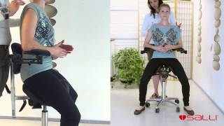 Rehabilitation exercises with Salli Saddle Chair and Ergorest Hand Support after shoulder operation [upl. by Eugnimod]