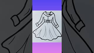 Stylish Frock Drawing for kids kidart art easyartforkids kidsarteducation kiddraws [upl. by Elwin]