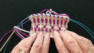 Stranded Knitting  Methods of Holding Yarns [upl. by Chlores]