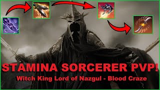 STAMINA SORCERER ESO PVP Witch King Lord of Nazgul  Blood Craze [upl. by Anoek]