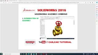 SOLIDWORKS ASSEMBLY LECTURE01 INTRODUCTION [upl. by Ailhat]