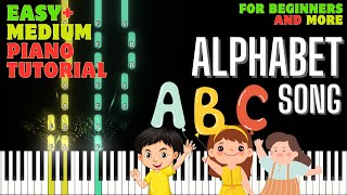 Alphabet Song ABC  PIANO TUTORIAL WITH MELODY EASY AND MEDIUM LEVEL PIANO LESSON  KIDS SONG [upl. by Eniahpets]