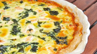 Recette  Quiche au saumon poireaux et chèvre [upl. by Clyve300]