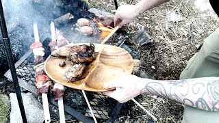 Koç Billuru Dana Böbrek ve Yürek Kebap  Doğada sakatat ızgara [upl. by Nayt710]