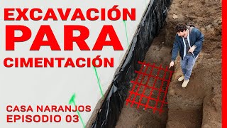 EXCAVACIÓN de ZANJAS para CIMENTACIÓN con MICROPILOTES Casa Naranjos  EP 03 Sergio el Constructor [upl. by Esertal]