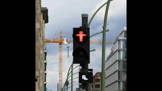 Berlin Germany  Ampelmann Pedestrian Crossing Traffic Light beep sound [upl. by Fenella]