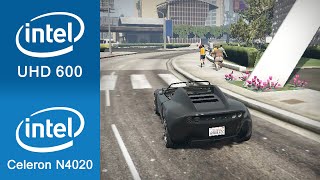 Grand Theft Auto 5 Gameplay Intel UHD 600  Intel Celeron N4020 [upl. by Elata]