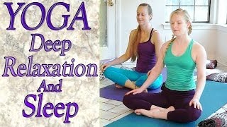 Beginners Yoga For Deep Relaxation Sleep Insomnia Anxiety amp Stress Relief [upl. by Lynn]