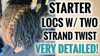 ✨TWO STRAND TWIST STARTER LOCS✨ VERY DETAILED TUTORIAL Starter Locs Two Strand Twist  Loc Journey [upl. by Eiddet]