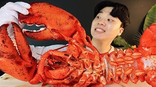 ASMR MUKBANG 대왕 랍스터 5KG 먹방 제일 큰 사이즈  대왕 새우 과 GIANT KING LOBSTER 5KG EATING SOUND عملاق جمبري Tôm [upl. by Murrell642]