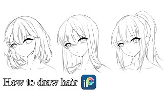 Tutorial How to draw hair with ibisPaint X [upl. by Solana]