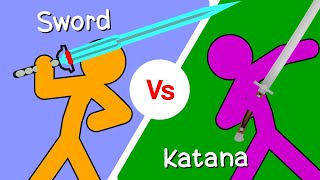 Sword vs Katana Supreme Duelist Stickman Animation  Sticknode Version [upl. by Sirej]