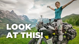 Two weeks solo motorcycle camping trip in Norway  Continuing along the Coastal Route S5E12 [upl. by Ettelloc]