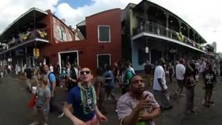 360 view of Bourbon Street on Lundi Gras [upl. by Dolorita188]